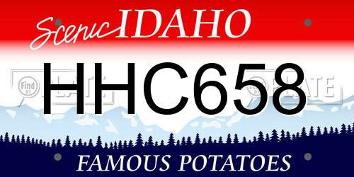 HHC658 Idaho License Plate