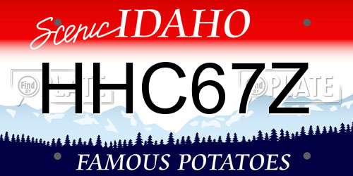 HHC67Z Idaho License Plate