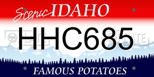 HHC685 Idaho License Plate