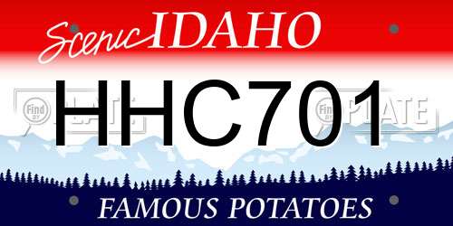 HHC701 Idaho License Plate
