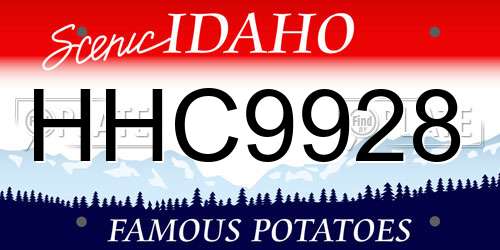 HHC9928 Idaho License Plate