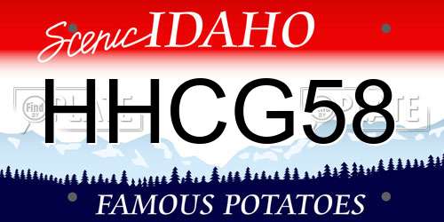 HHCG58 Idaho License Plate