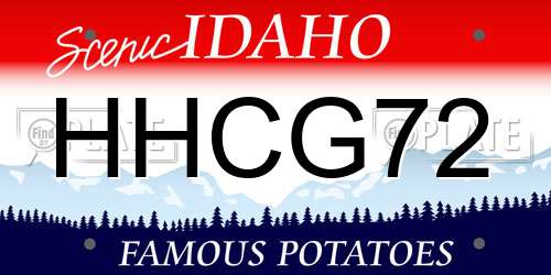 HHCG72 Idaho License Plate