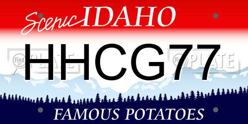 HHCG77 Idaho License Plate
