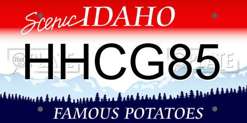 HHCG85 Idaho License Plate