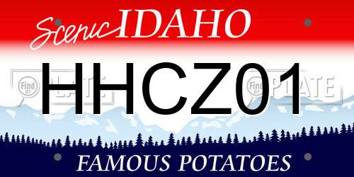 HHCZ01 Idaho License Plate