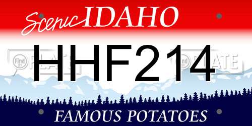 HHF214 Idaho License Plate