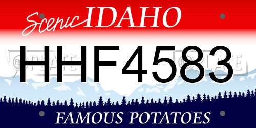 HHF4583 Idaho License Plate