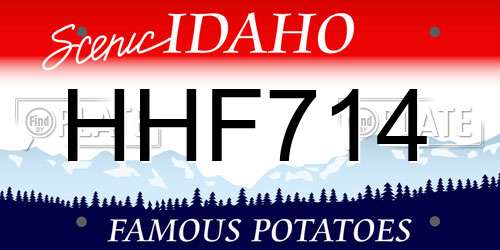 HHF714 Idaho License Plate