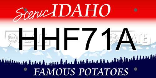 HHF71A Idaho License Plate