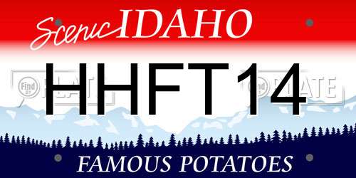 HHFT14 Idaho License Plate