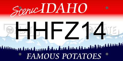 HHFZ14 Idaho License Plate