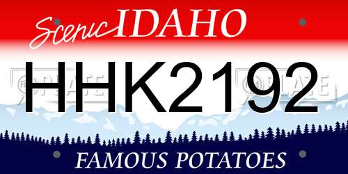 HHK2192 Idaho License Plate