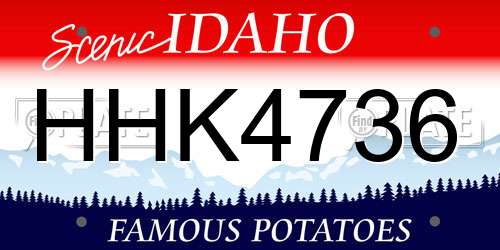 HHK4736 Idaho License Plate