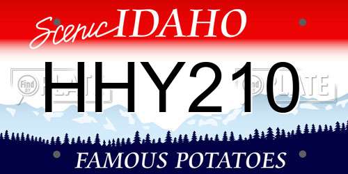 HHY210 Idaho License Plate