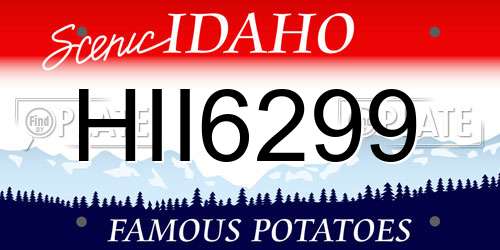 HII6299 Idaho License Plate