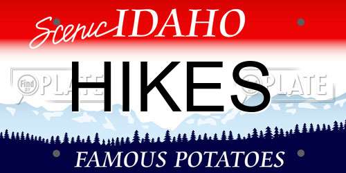 HIKES Idaho License Plate