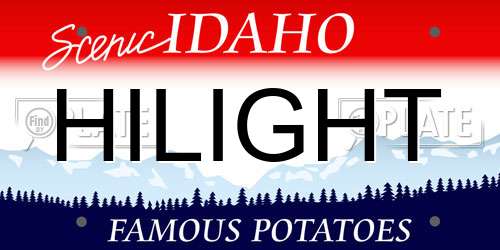HILIGHT Idaho License Plate