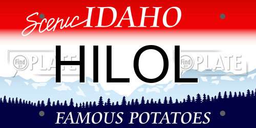 HILOL Idaho License Plate