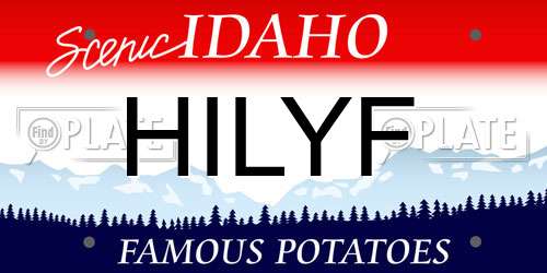 HILYF Idaho License Plate
