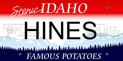 HINES Idaho License Plate