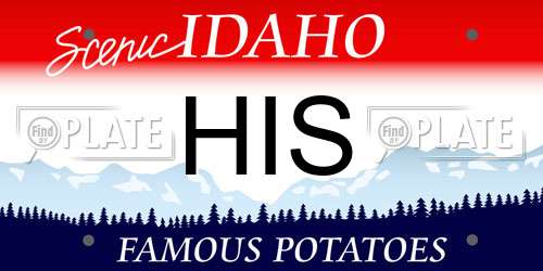 HIS Idaho License Plate