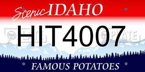 HIT4007 Idaho License Plate