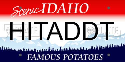 HITADDT Idaho License Plate
