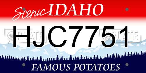 HJC7751 Idaho License Plate