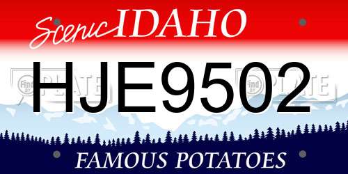 HJE9502 Idaho License Plate