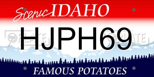 HJPH69 Idaho License Plate