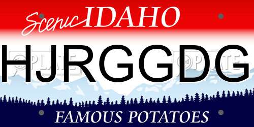 HJRGGDG Idaho License Plate