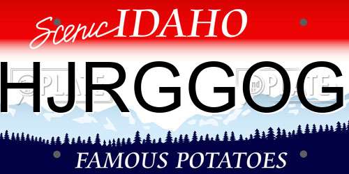 HJRGGOG Idaho License Plate