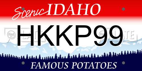 HKKP99 Idaho License Plate