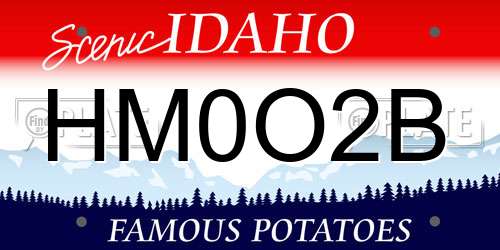 HM0O2B Idaho License Plate