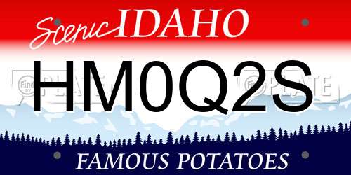 HM0Q2S Idaho License Plate
