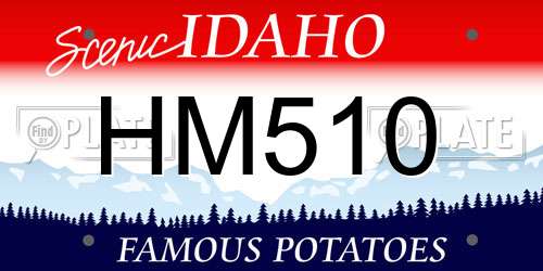 HM510 Idaho License Plate