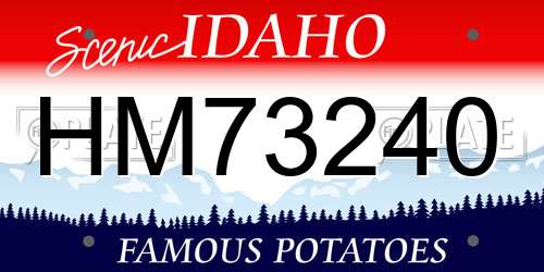 HM73240 Idaho License Plate