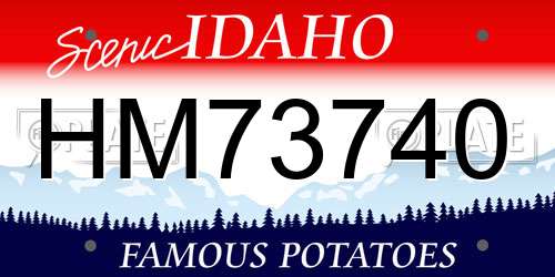HM73740 Idaho License Plate