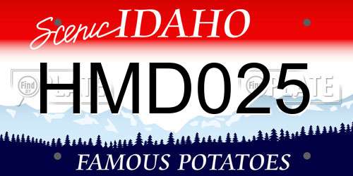 HMD025 Idaho License Plate