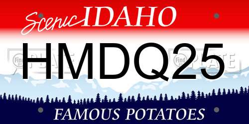 HMDQ25 Idaho License Plate
