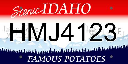 HMJ4123 Idaho License Plate
