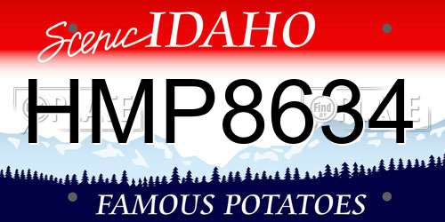 HMP8634 Idaho License Plate