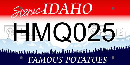 HMQ025 Idaho License Plate