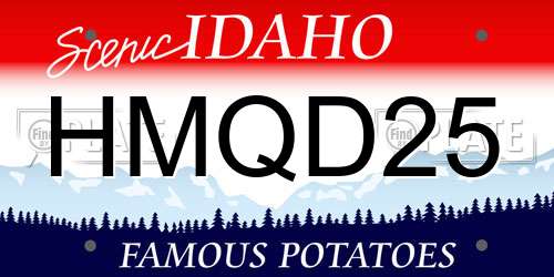 HMQD25 Idaho License Plate