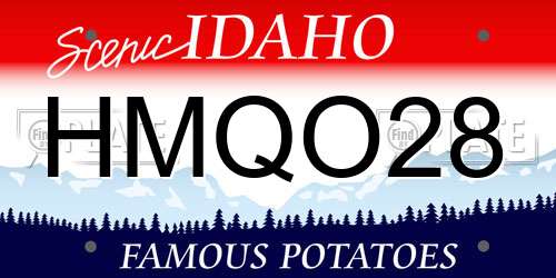 HMQO28 Idaho License Plate