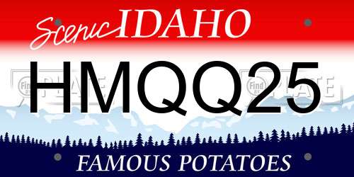HMQQ25 Idaho License Plate