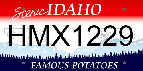 HMX1229 Idaho License Plate