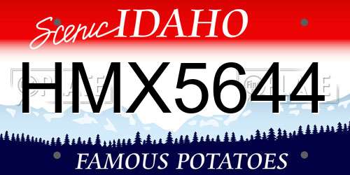 HMX5644 Idaho License Plate