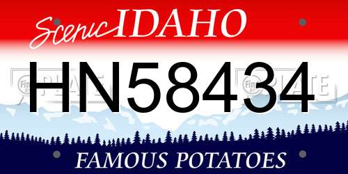 HN58434 Idaho License Plate